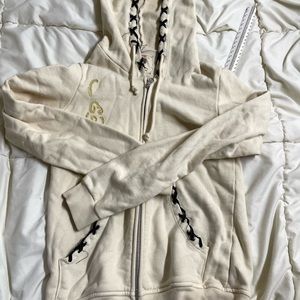 Ed hardy by Christian Audigier cream fitted zip up